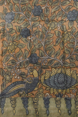 Collection of Tussar Silk Kalamkari Dupatta in a gallery layout