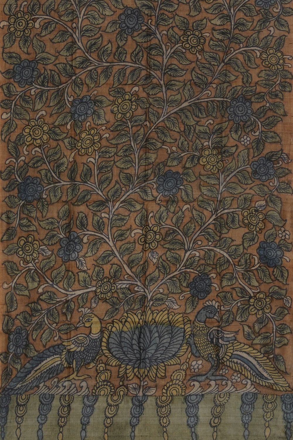 Collection of Tussar Silk Kalamkari Dupatta in a gallery layout