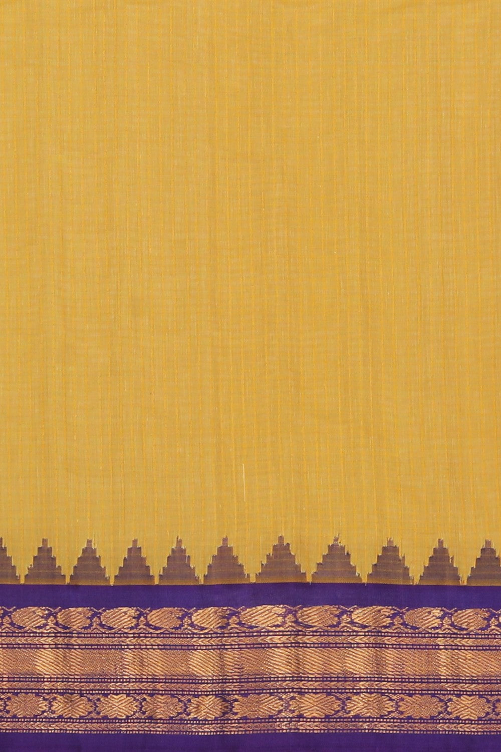 Collection of Gadwal Cotton Silk Yellow Saree in a gallery layout