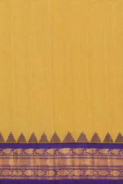 Collection of Gadwal Cotton Silk Yellow Saree in a gallery layout