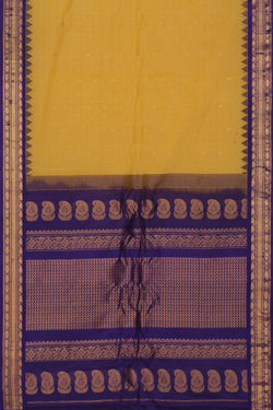 Collection of Gadwal Cotton Silk Yellow Saree in a gallery layout