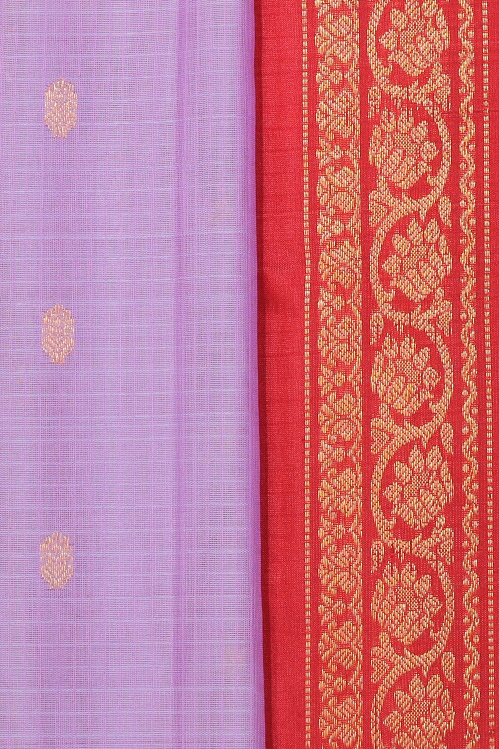 Gadwal Cotton Silk Lavender Purple Saree