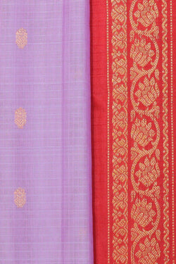 Image of Gadwal Cotton Silk Lavender Purple Saree