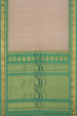 Image of Gadwal Cotton Silk Off-White Saree