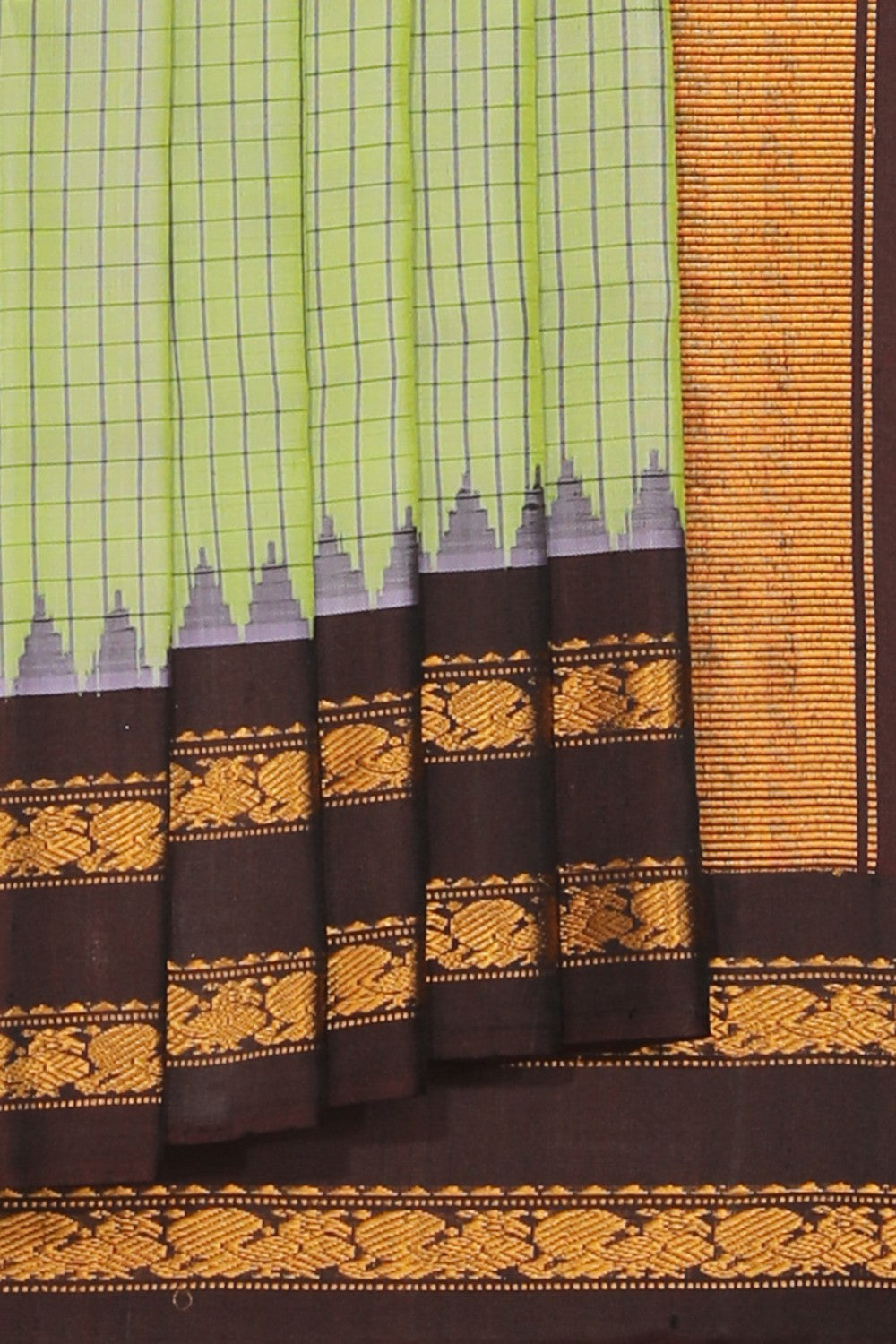 Collection of Gadwal Silk Sea Green Saree in a gallery layout