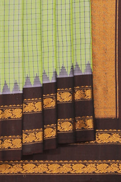 Collection of Gadwal Silk Sea Green Saree in a gallery layout