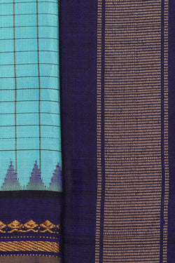 Collection of Gadwal Silk Sea Green Saree in a gallery layout