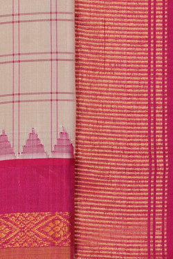 Image of Gadwal Silk Beige Saree