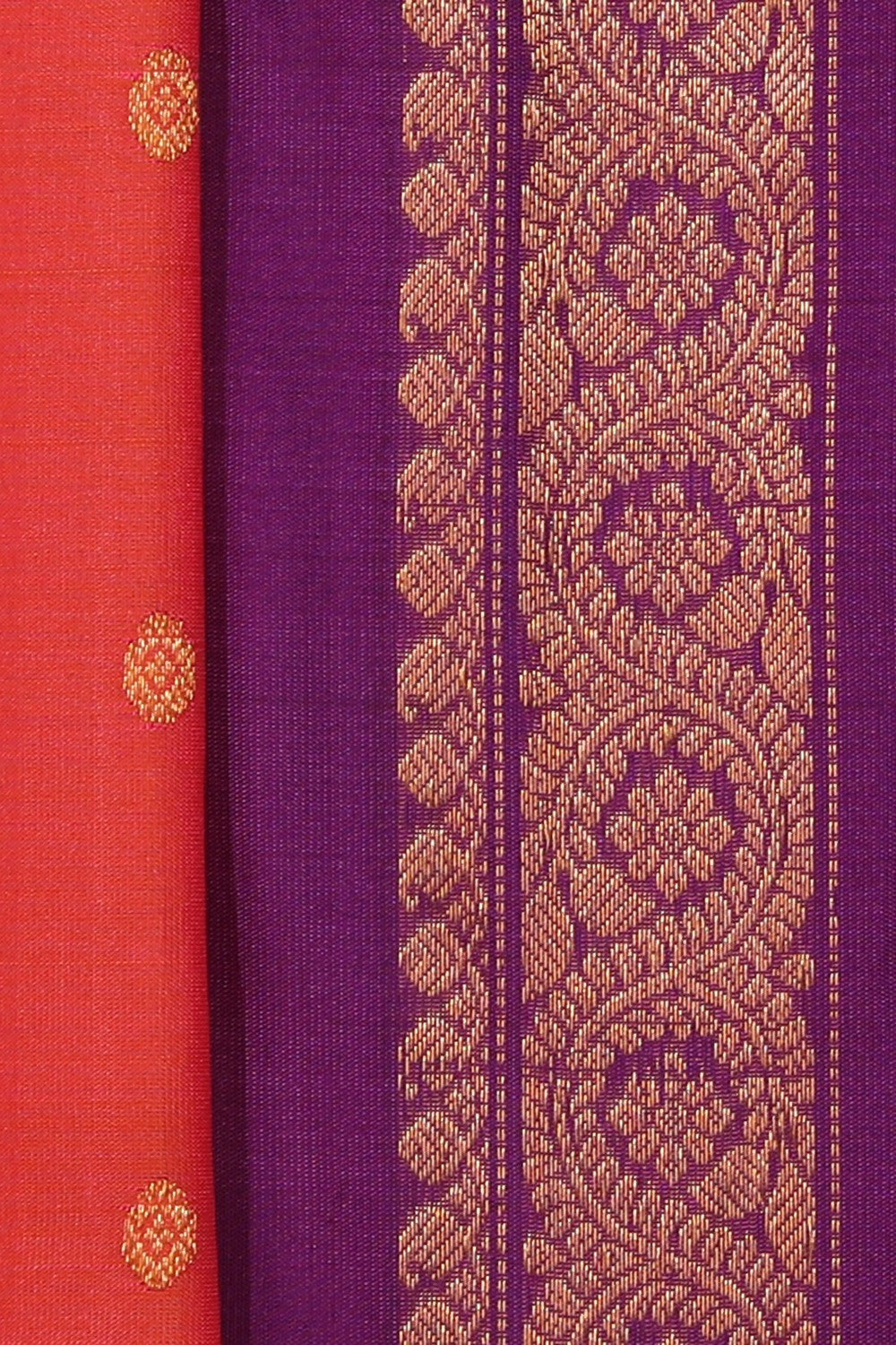 Collection of Gadwal Cotton Silk Orange Saree in a gallery layout