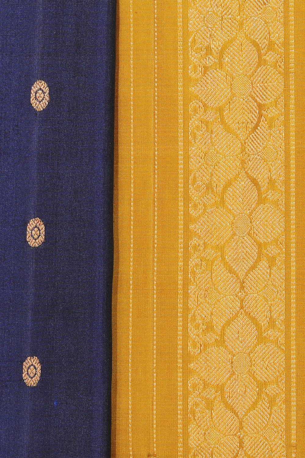 Collection of Gadwal Cotton Silk Indigo Blue Saree in a gallery layout