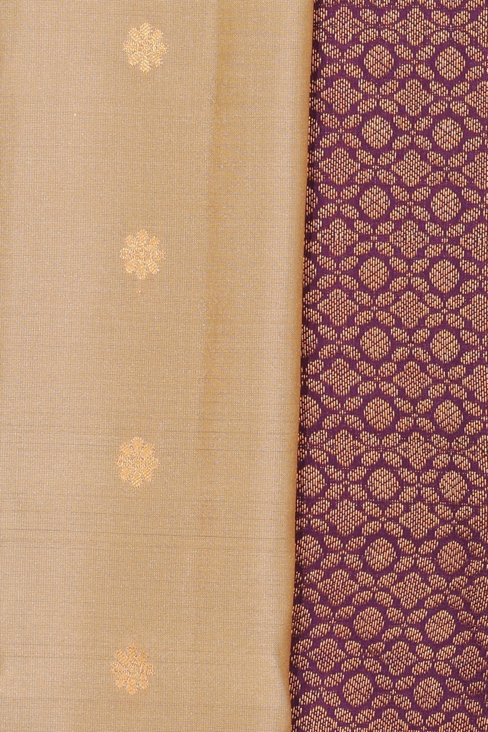 Collection of Gadwal Silk Beige Saree in a gallery layout