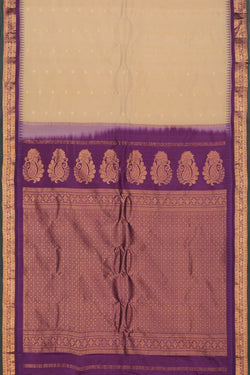 Collection of Gadwal Silk Beige Saree in a gallery layout