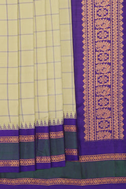 Collection of Gadwal Silk Light Green Saree in a gallery layout