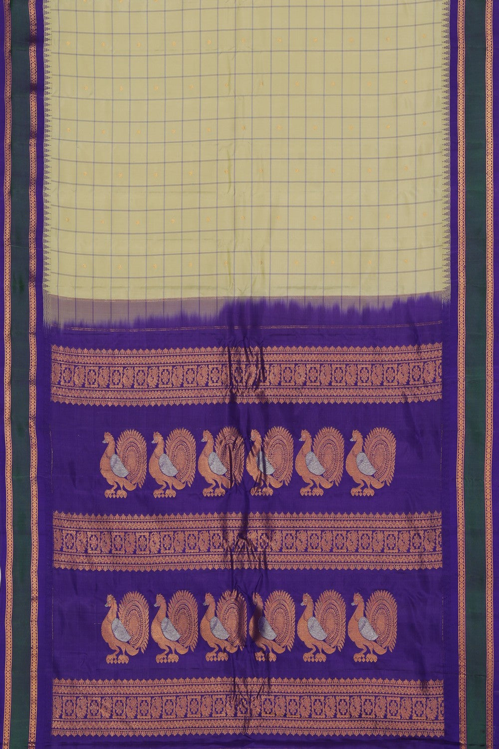 Collection of Gadwal Silk Light Green Saree in a gallery layout