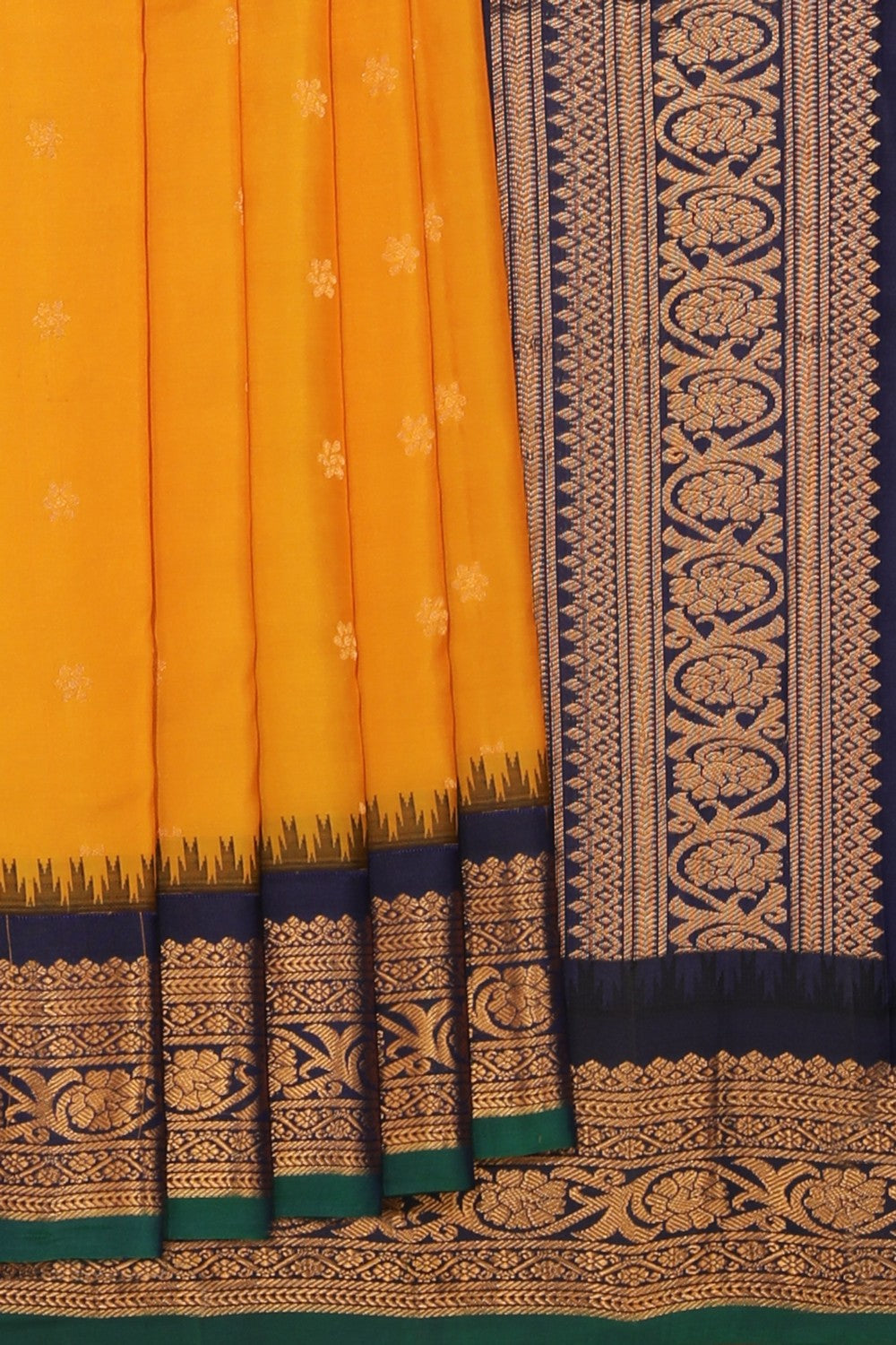 Collection of Gadwal Silk Mustard Saree in a gallery layout