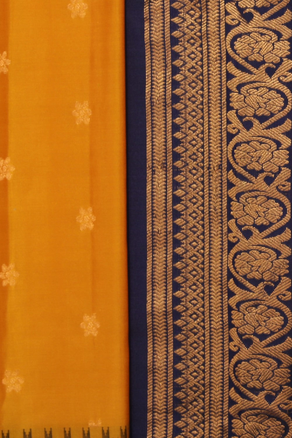 Collection of Gadwal Silk Mustard Saree in a gallery layout