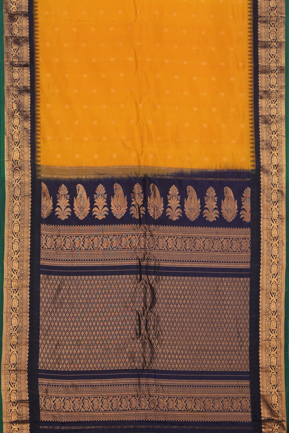 Collection of Gadwal Silk Mustard Saree in a gallery layout