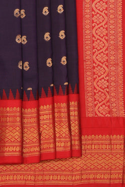 Collection of Gadwal Silk Violet Saree in a gallery layout