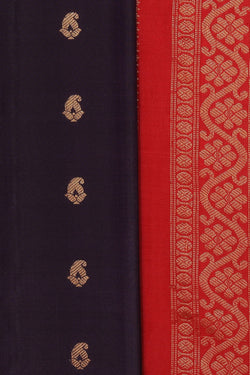 Collection of Gadwal Silk Violet Saree in a gallery layout