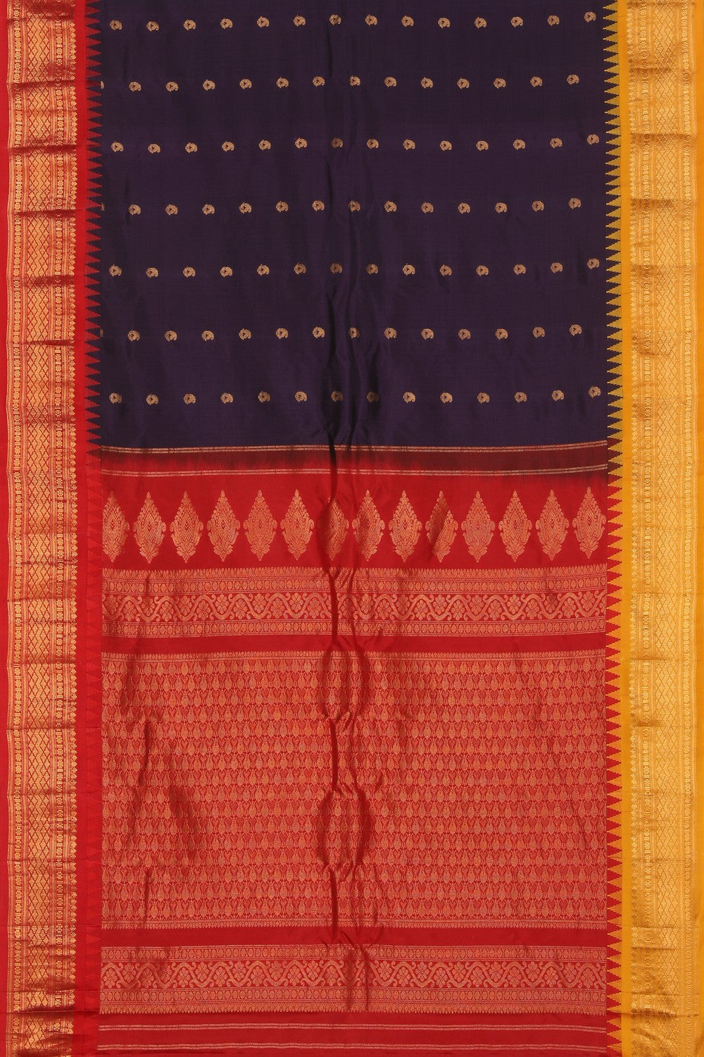 Collection of Gadwal Silk Violet Saree in a gallery layout