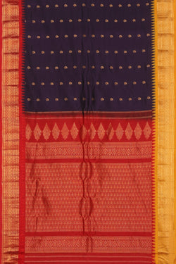 Collection of Gadwal Silk Violet Saree in a gallery layout