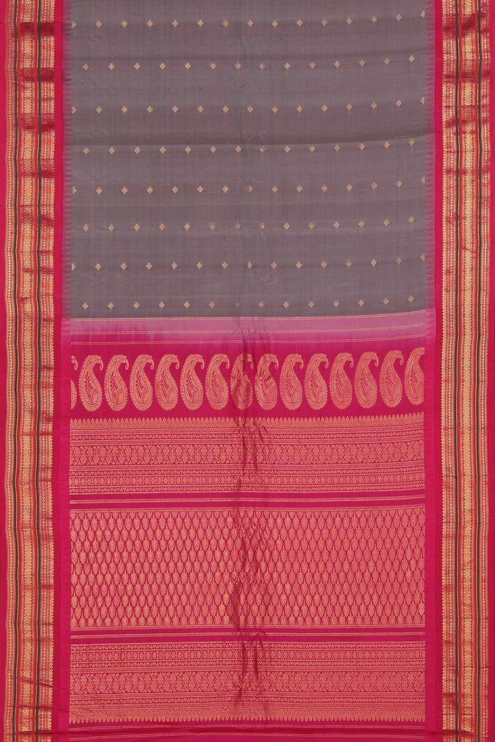 Collection of Gadwal Silk Grey Saree in a gallery layout