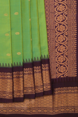 Collection of Gadwal Silk Sea Green Saree in a gallery layout