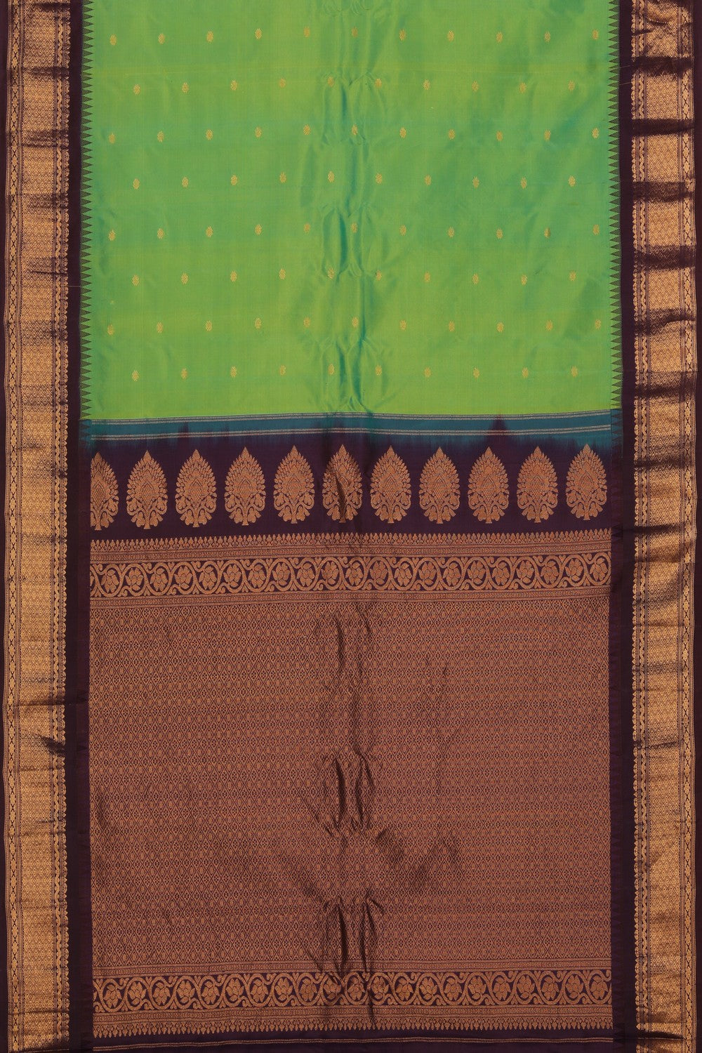 Collection of Gadwal Silk Sea Green Saree in a gallery layout