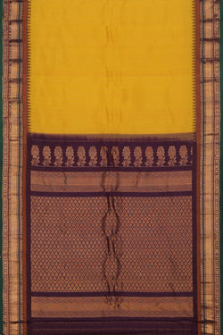 Collection of Gadwal Silk Yellow Saree in a gallery layout