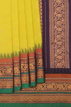 Collection of Gadwal Silk Spring Yellow Saree in a gallery layout