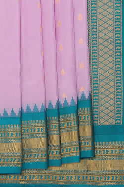 Collection of Gadwal Silk Lavender-Pink Saree in a gallery layout