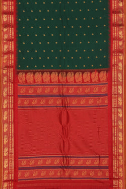 Collection of Gadwal Silk Green Saree in a gallery layout