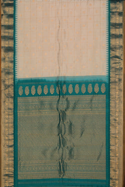 Collection of Gadwal Silk Beige Saree in a gallery layout