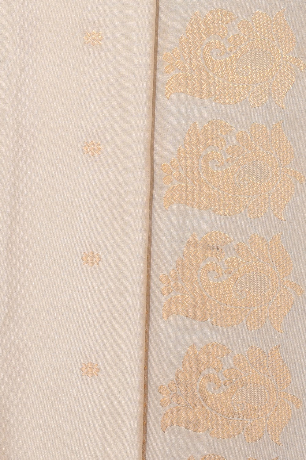 Collection of Gadwal Silk Off-White Saree in a gallery layout