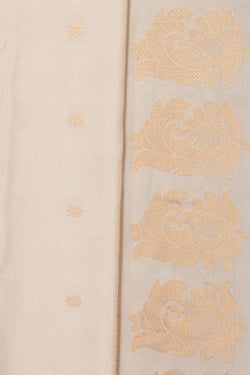 Collection of Gadwal Silk Off-White Saree in a gallery layout