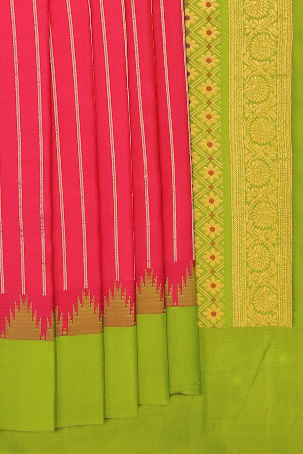 Collection of Gadwal Silk Pink Saree in a gallery layout