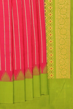 Collection of Gadwal Silk Pink Saree in a gallery layout