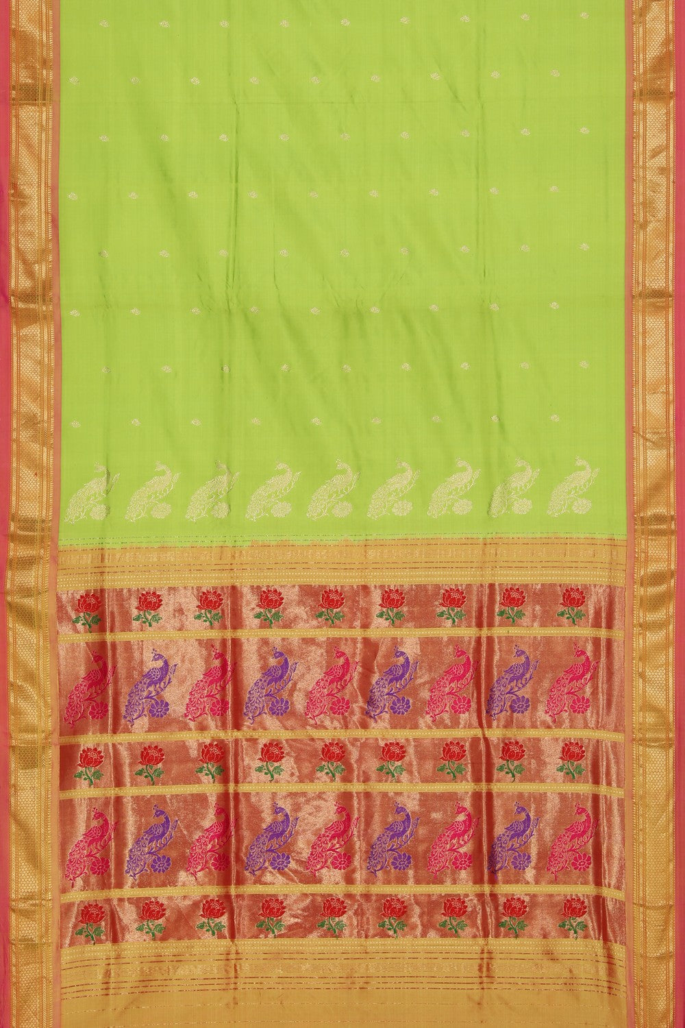 Paithani A Beautiful Parrot Green Saree