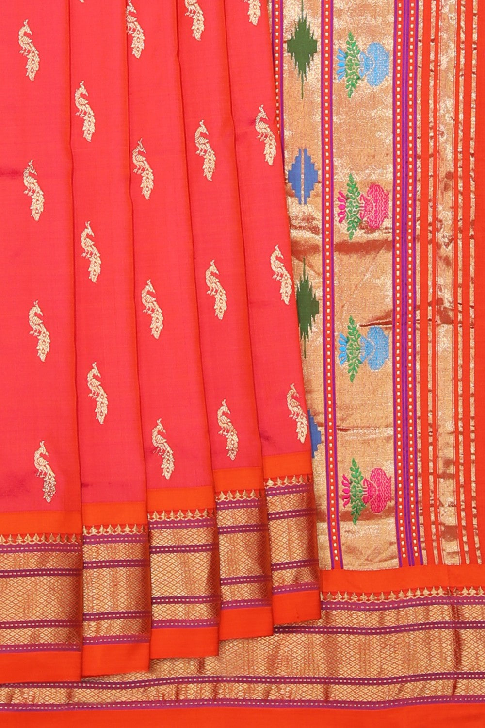 Collection of Paithani A Beautiful Fuchsia-Pink Saree in a gallery layout