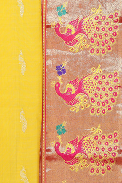 Collection of Paithani A Beautiful Yellow Saree in a gallery layout