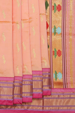 Collection of Paithani A Beautiful Peach Saree in a gallery layout