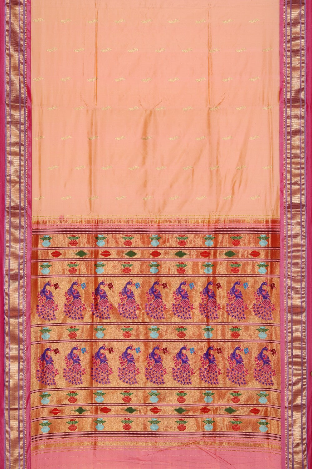 Collection of Paithani A Beautiful Peach Saree in a gallery layout