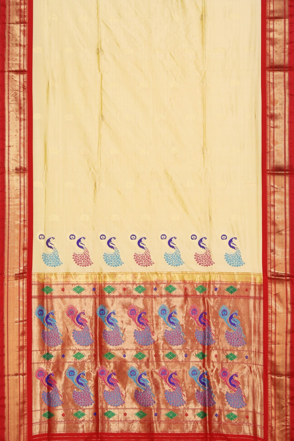 Image of Paithani A Beautiful Cream Saree