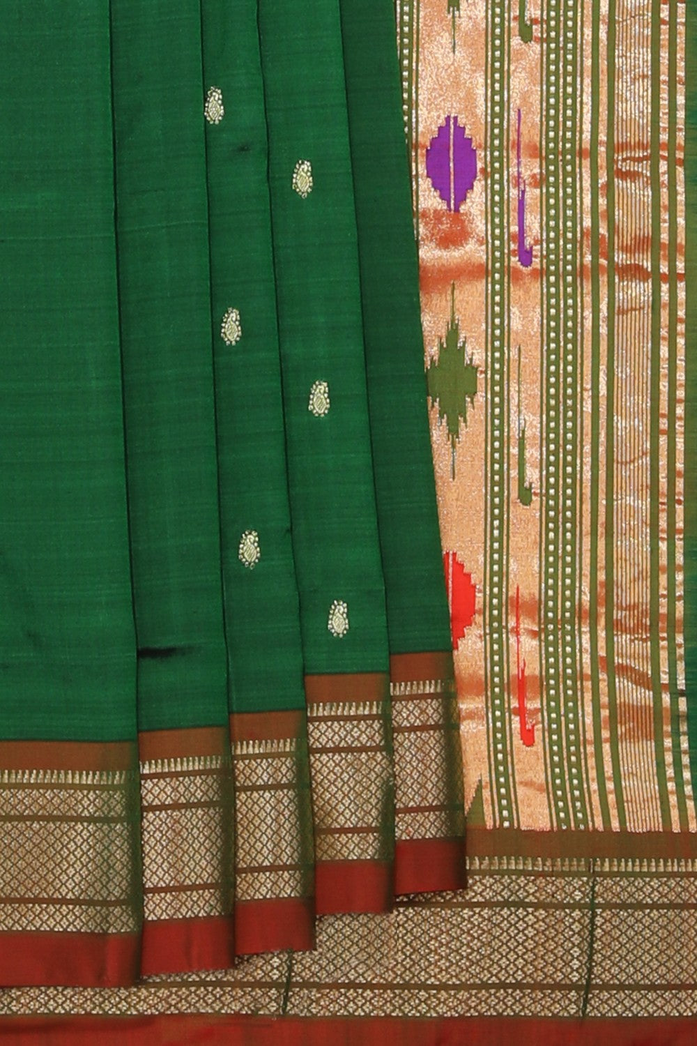 Collection of Paithani A Beautiful Green Saree in a gallery layout