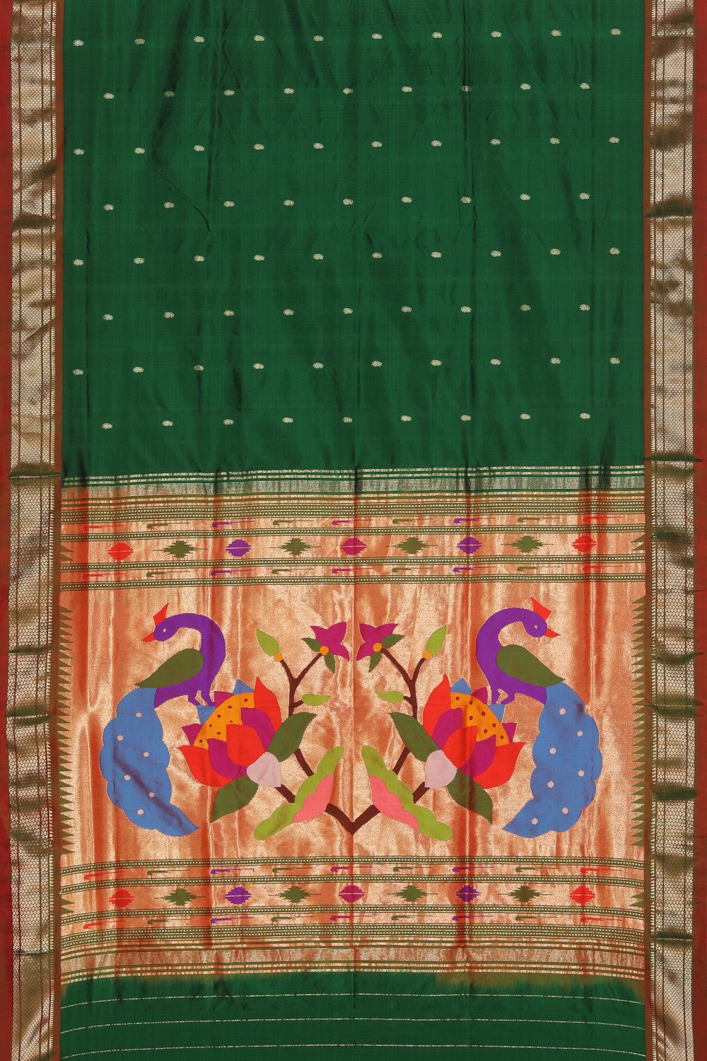 Collection of Paithani A Beautiful Green Saree in a gallery layout