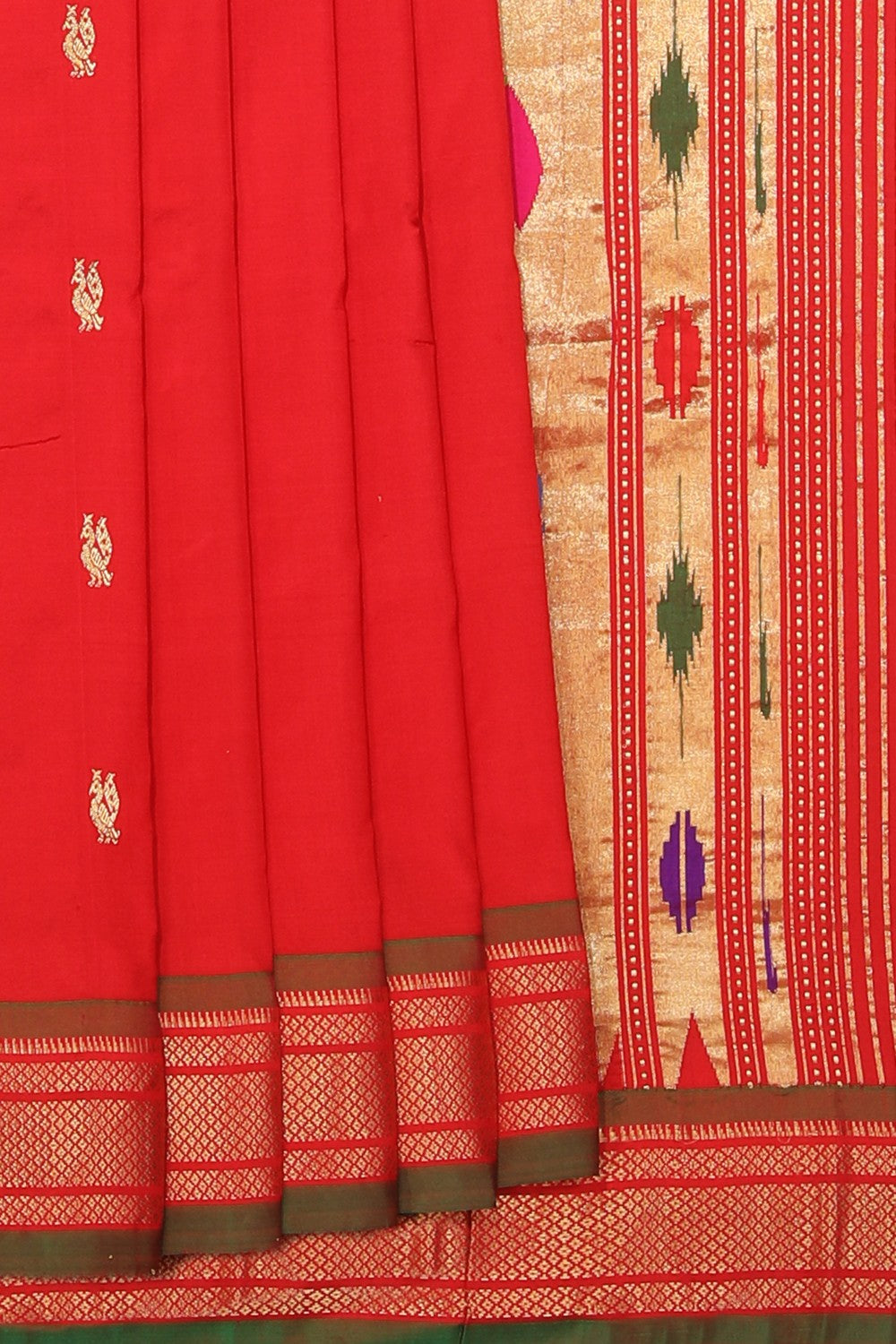 Collection of Paithani A Beautiful Red Saree in a gallery layout