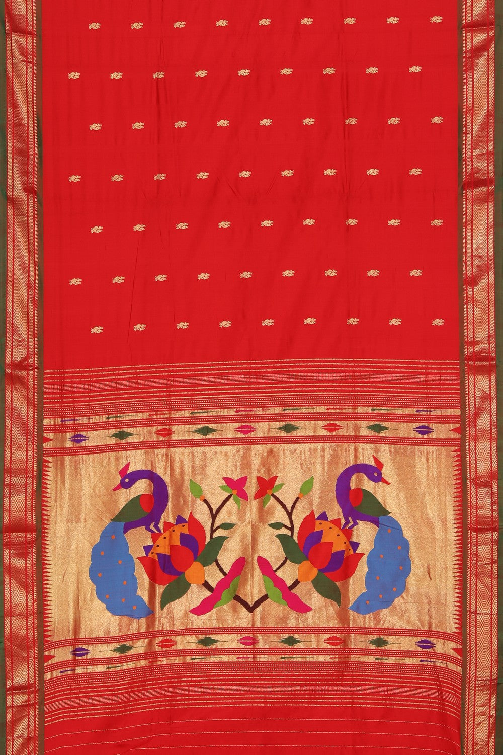 Collection of Paithani A Beautiful Red Saree in a gallery layout