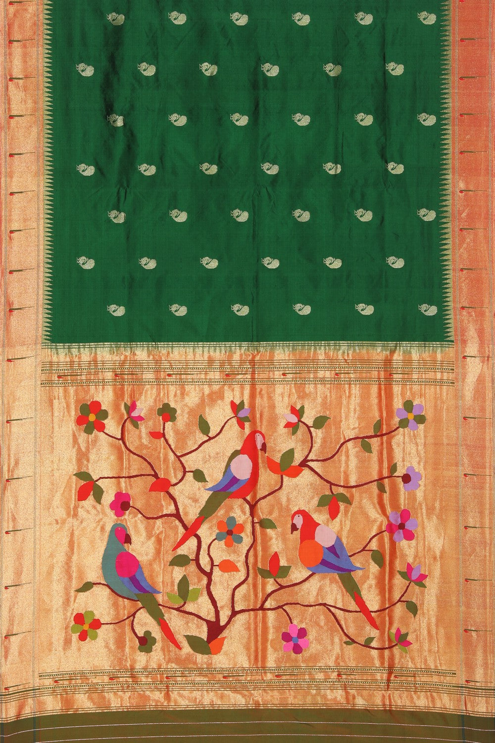 Collection of Paithani A Beautiful Green Saree in a gallery layout