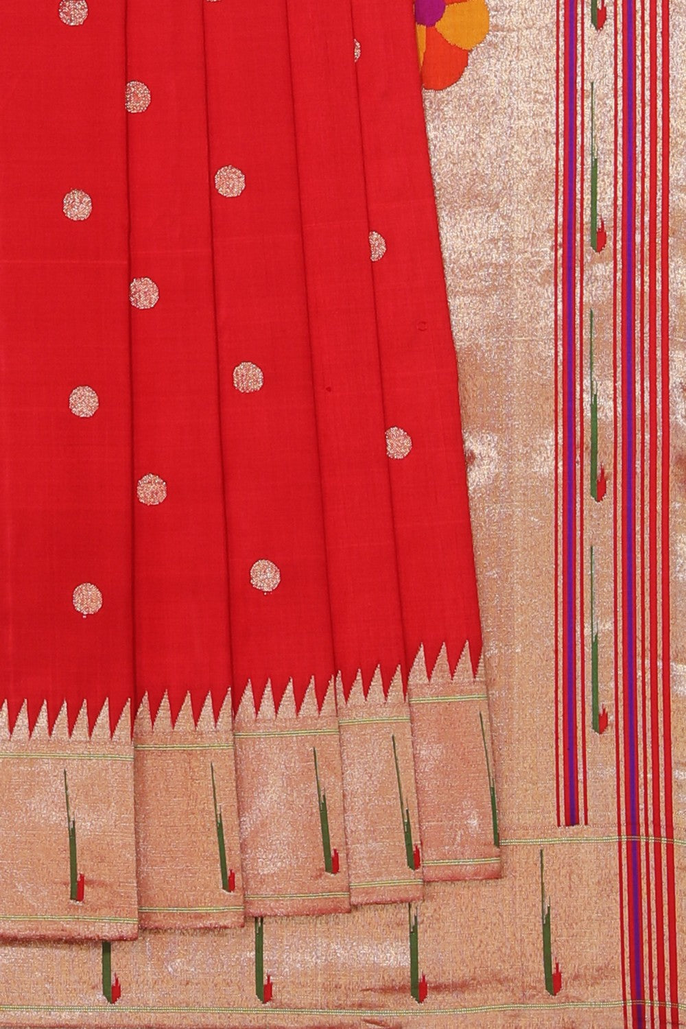 Collection of Paithani A Beautiful Red Saree in a gallery layout