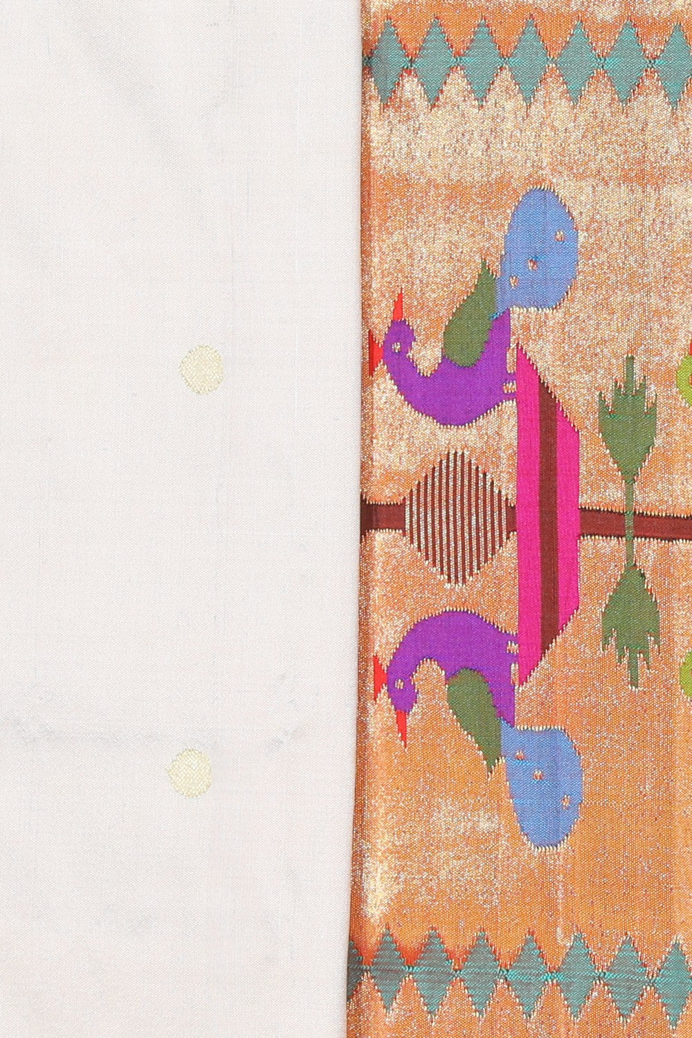 Image of Paithani A Beautiful White Saree